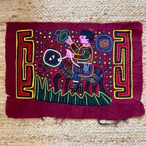Kuna Mola Textile Panama authentic hand stitched appliqué embroidery cowboy